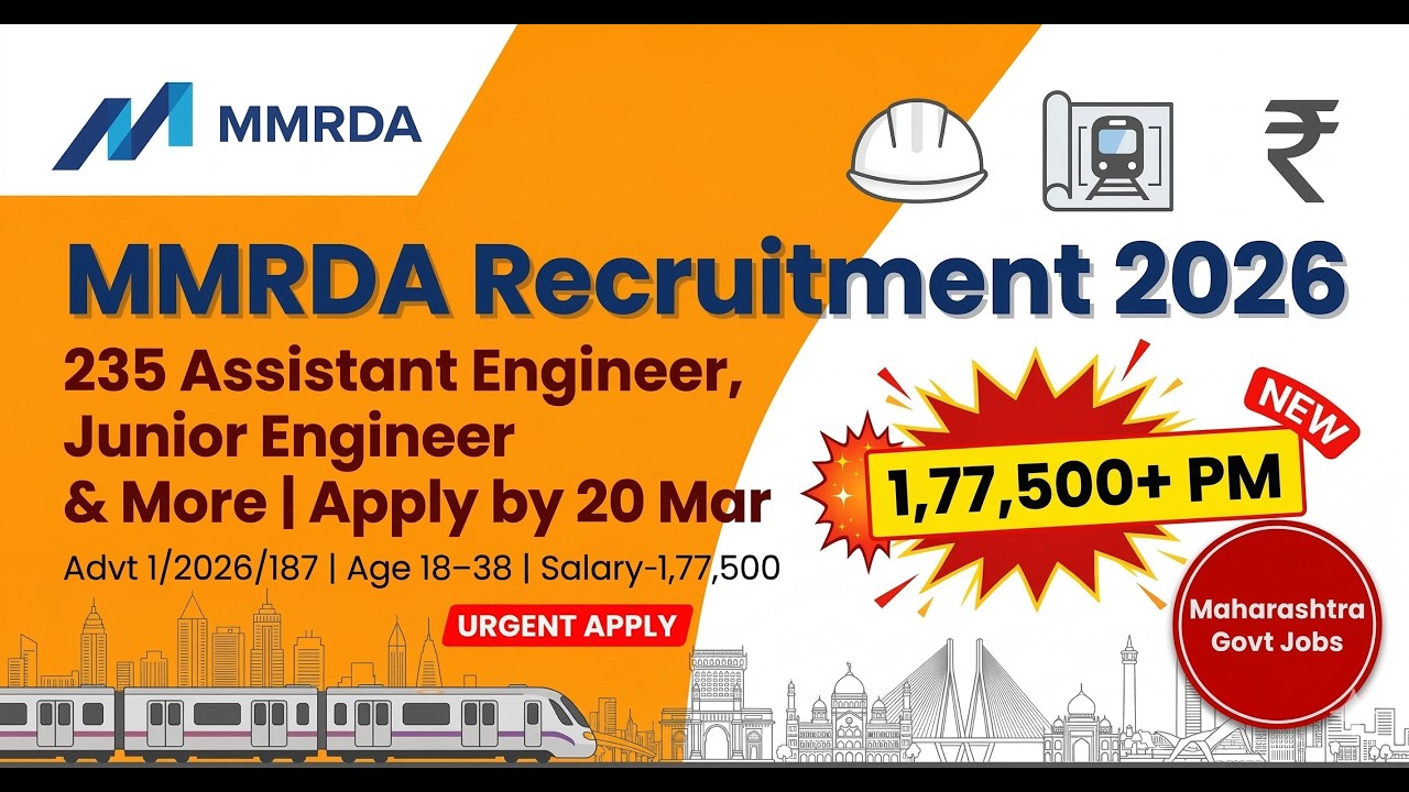MMRDA Recruitment 2026 - Apply Online for 235 AE, JE and More Posts - jobcareer.co.in