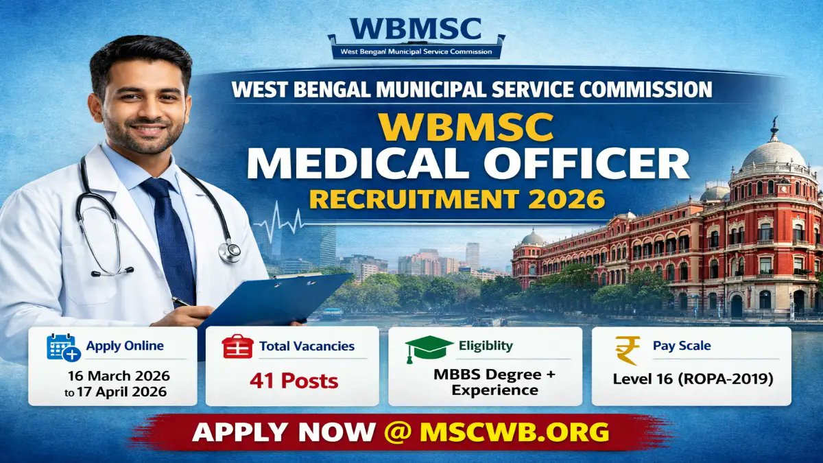 WBMSC Medical Officer Recruitment 2026 - Apply Online for 41 Posts - jobcareer.co.in