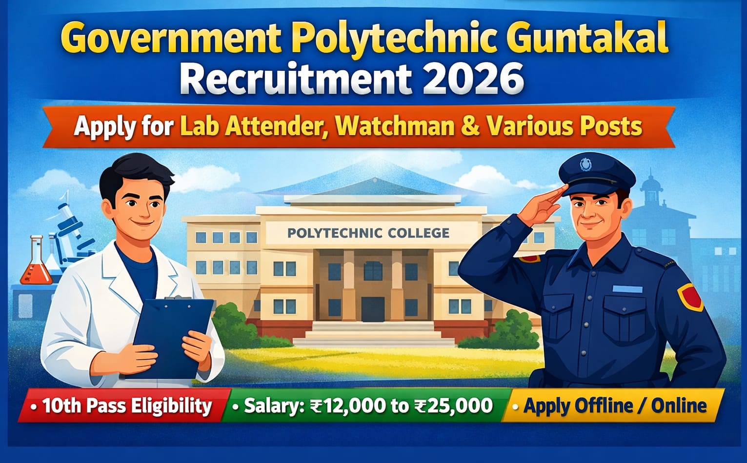 Government Polytechnic Guntakal Recruitment 2026 - Apply Offline for Lab Attender, Watchman and More Posts - jobcareer.co.in