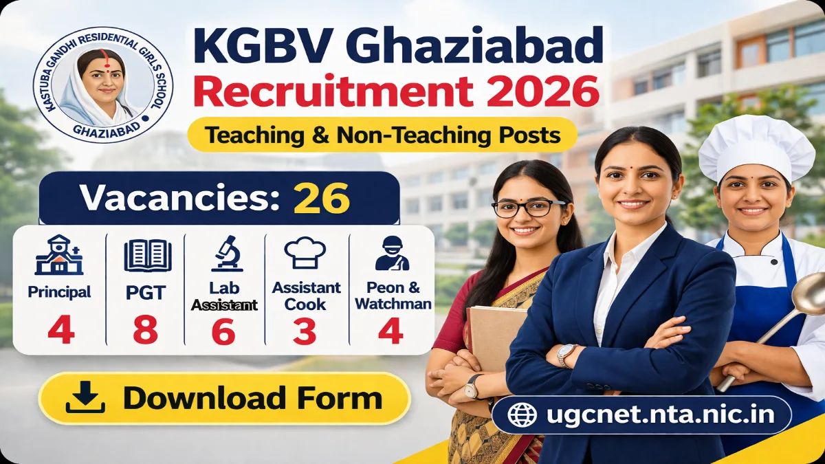 KGBV Ghaziabad Recruitment 2026 - Apply Offline for 26 Chowkidar, Cook and More Posts - jobcareer.co.in