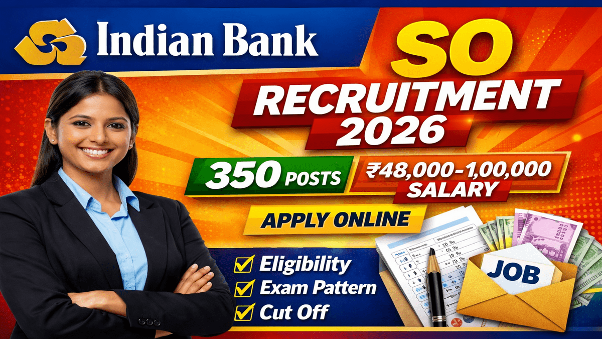 Indian Bank SO Recruitment 2026 Notification Out Online Form for 350 Specialist Officer Posts - jobcareer.co.in