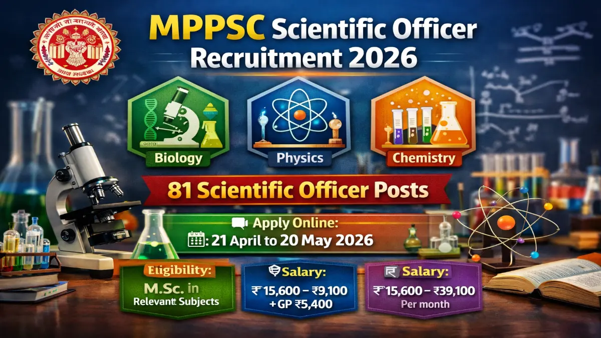 MPPSC Scientific Officer Recruitment 2026 - Apply Online for 81 Posts - jobcareer.co.in