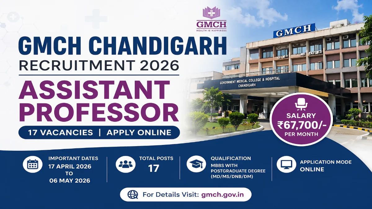 GMCH Chandigarh Recruitment 2026 - Apply Online for 17 Assistant Professor Posts - jobcareer.co.in