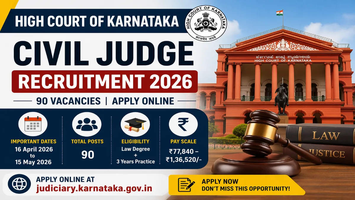 Karnataka High Court Civil Judge Recruitment 2026 - Apply Online for 90 Posts - jobcareer.co.in