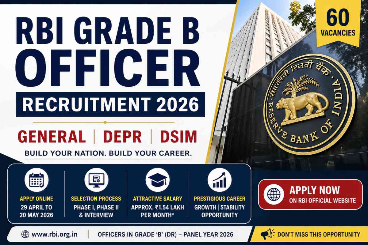 RBI Officers Grade B Recruitment 2026 Notification Out - Apply Online for 60 Posts - jobcareer.co.in