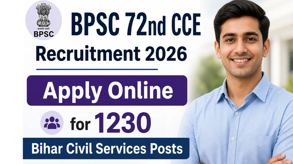 BPSC 72nd CCE Notification 2026 Out - Apply Online for 1230 Posts - jobcareer.co.in