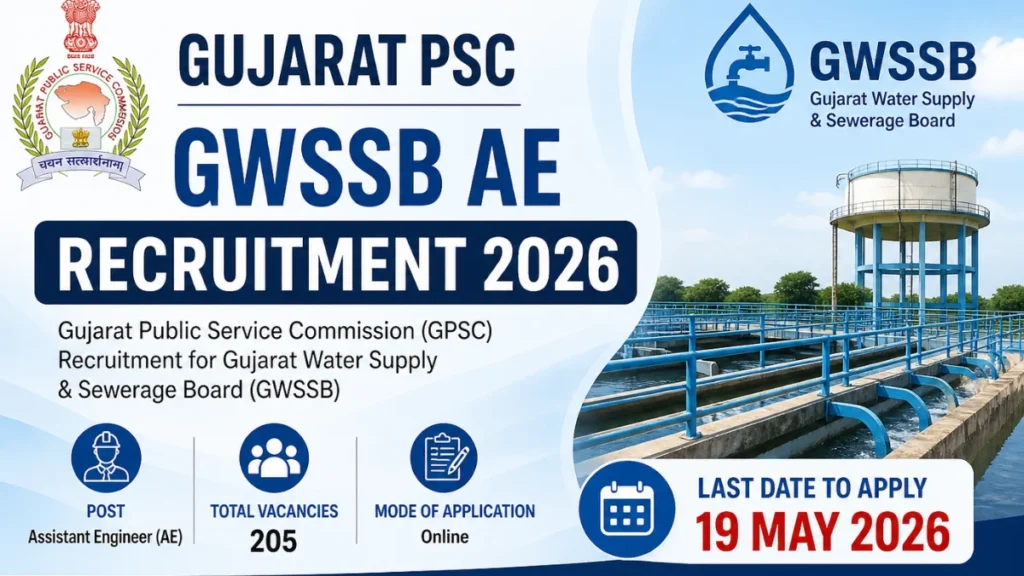 GPSC GWSSB AE Recruitment 2026 Notification Out - Apply Online for 205 Assistant Engineer Posts - jobcareer.co.in