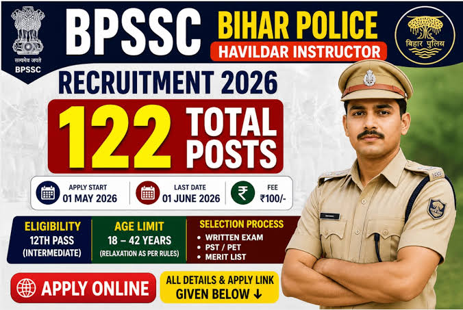 BPSSC Bihar Police Havildar Instructor Recruitment 2026 Notification Out - Apply Online for 122 Posts - jobcareer.co.in
