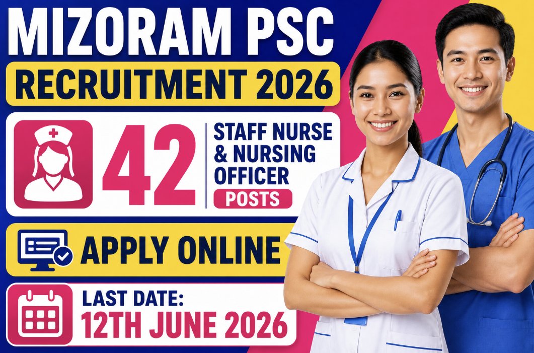 Mizoram PSC Recruitment 2026 - Apply Online for 42 Nursing Officer, Staff Nurse Posts - jobcareer.co.in