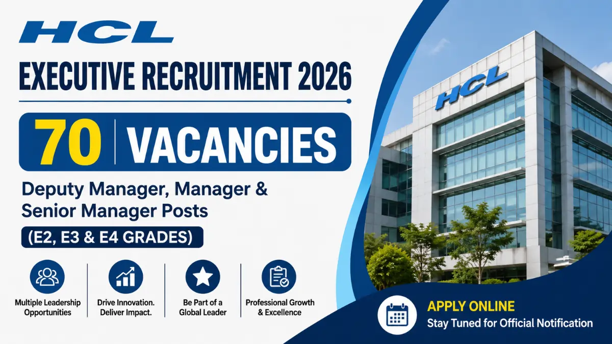 Hindustan Copper HCL Executive Recruitment 2026 Notification Out - Apply Online for 70 Posts - jobcareer.co.in