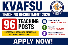 KVAFSU Teaching Recruitment 2026 - Apply Online for 96 Professor, Associate Professor and Assistant Professor Posts - jobcareer.co.in