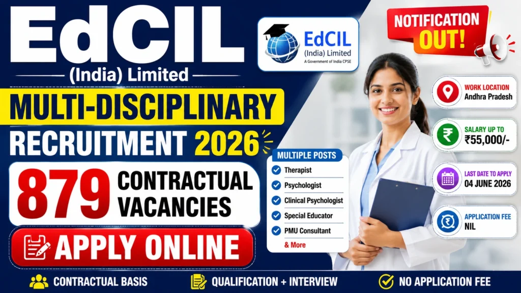 EdCIL Multi-Disciplinary Recruitment 2026 - Apply Online for 879 Speech Therapist, Clinical Psychologist and More Posts - jobcareer.co.in