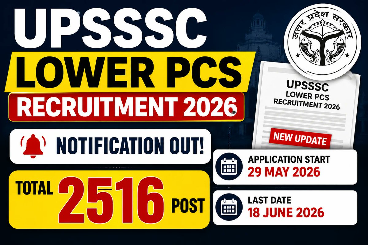 UPSSSC Lower PCS Recruitment 2026 Notification Out - Apply Online for 2516 Clerk, Executive Officer and More Posts - jobcareer.co.in