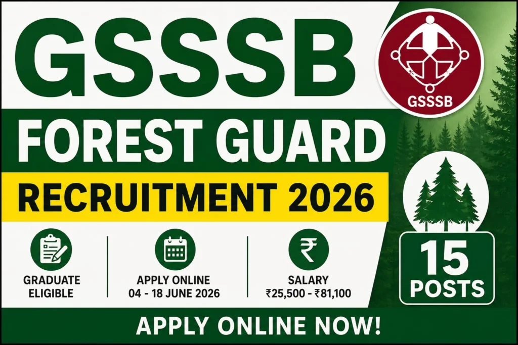 GSSSB Forest Guard Recruitment 2026 - Apply Online for 15 Posts - jobcareer.co.in