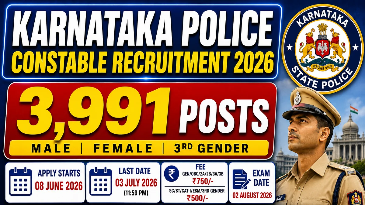 KSP Civil Police Constable Recruitment 2026 Notification Out - Apply Online for 3991 Posts - jobcareer.co.in