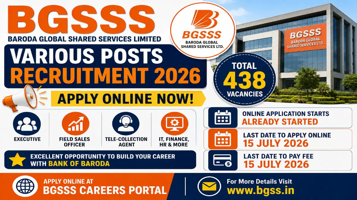 BGSSS Recruitment 2026 - Apply Online for 438 Executive, Field Sales Officer and More Posts - jobcareer.co.in