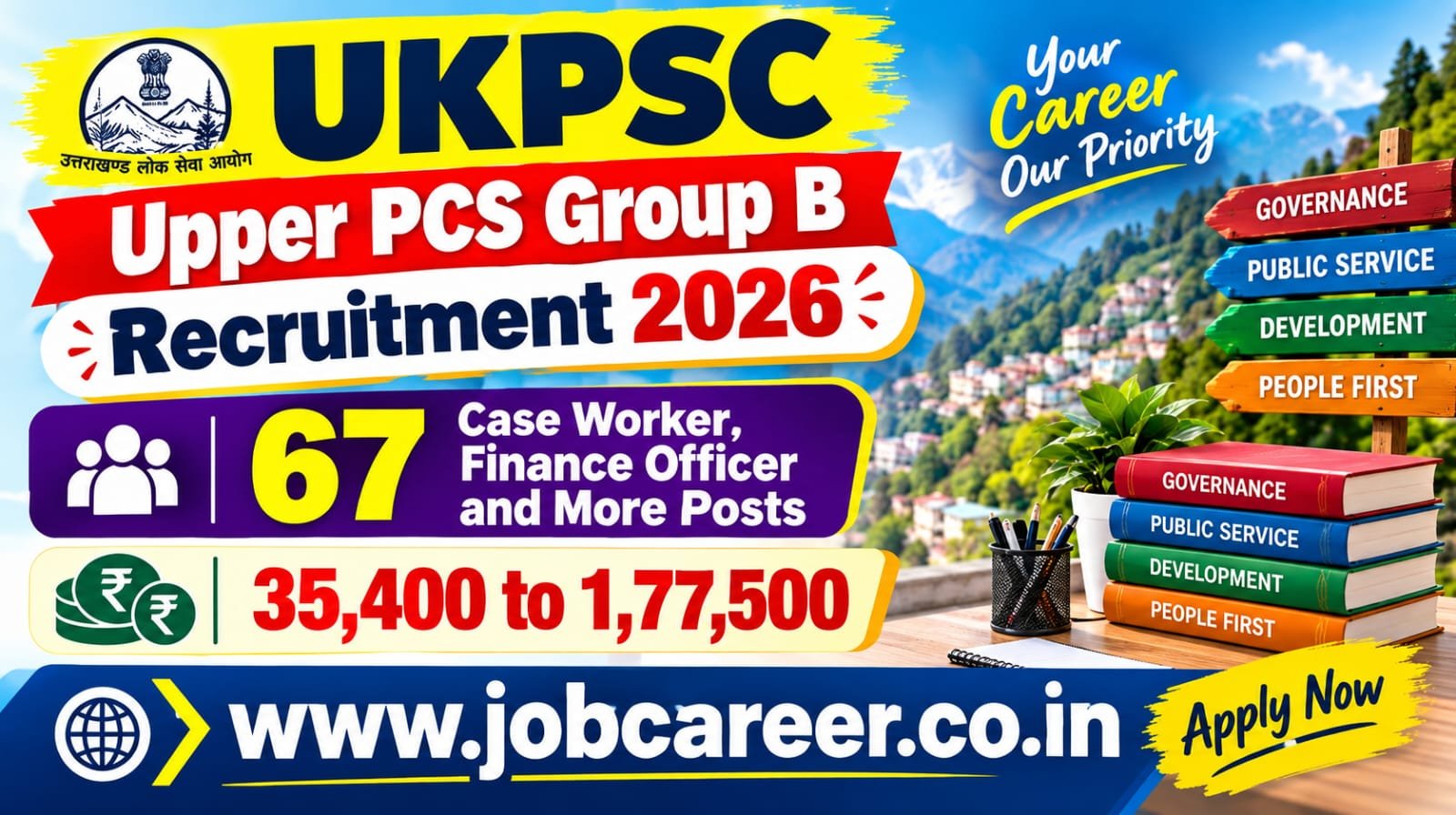 UKPSC Upper PCS Group B Recruitment 2026 - Apply Online for 67 Case Worker, Finance Officer and More Posts - jobcareer.co.in