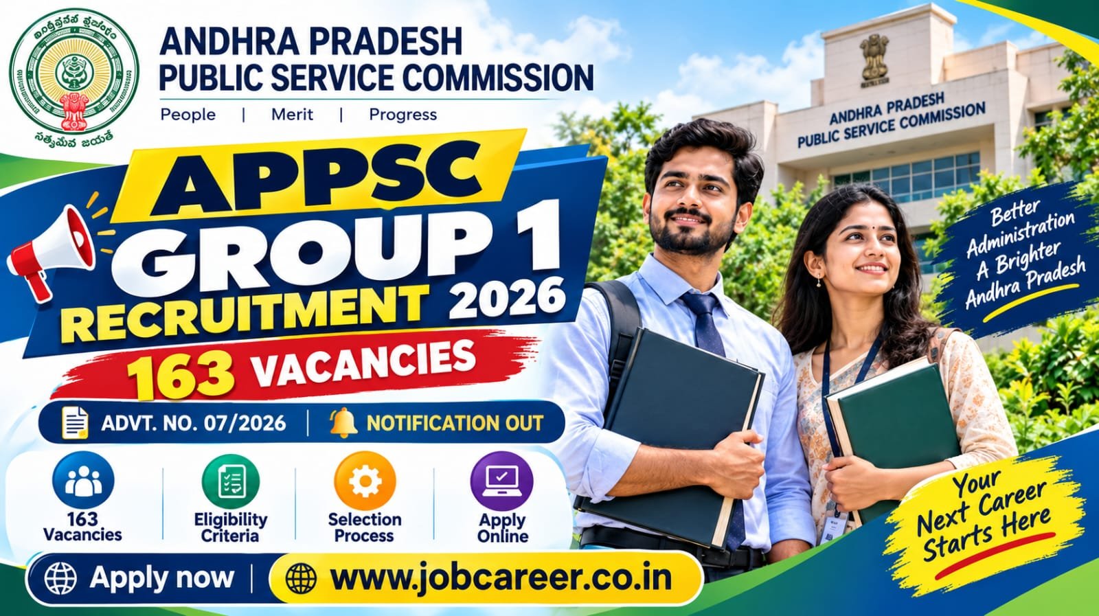 APPSC Group I Recruitment 2026 - Apply Online for 163 DSP, Assistant Audit Officer and More Posts - jobcareer.co.in