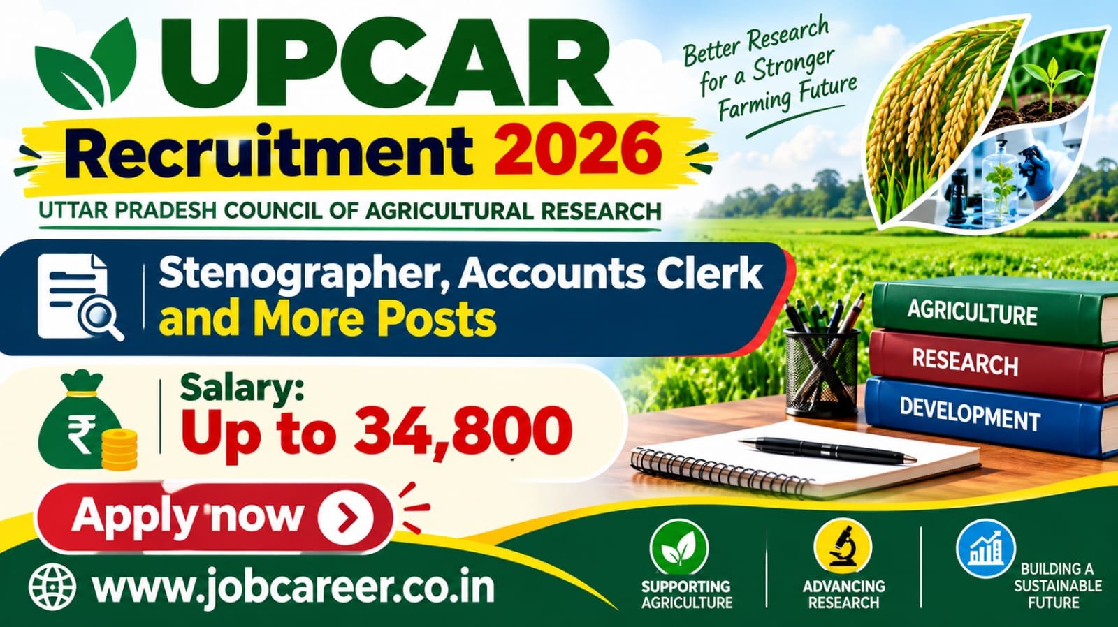 UPCAR Recruitment 2026 - Apply Online for Stenographer, Accounts Clerk and More Posts - jobcareer.co.in