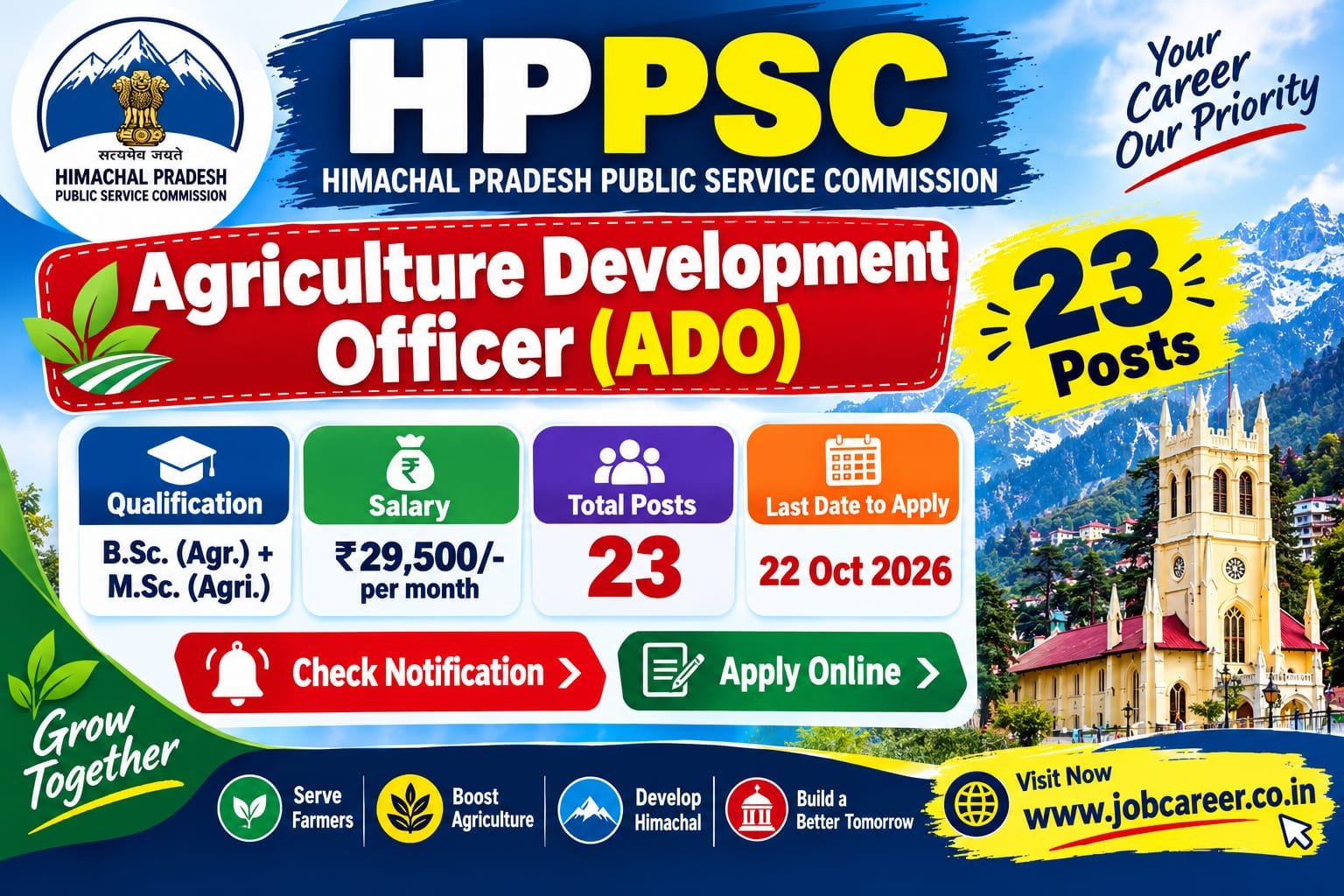 HPPSC ADO Recruitment 2026 - Apply Online for 23 Agriculture Development Officer Posts - jobcareer.co.in